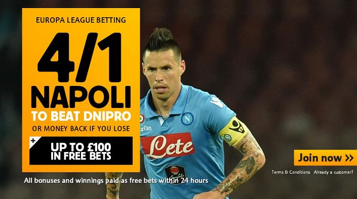 4/1 Napoli to beat Dnipro - Betfair Sportsbook Offer