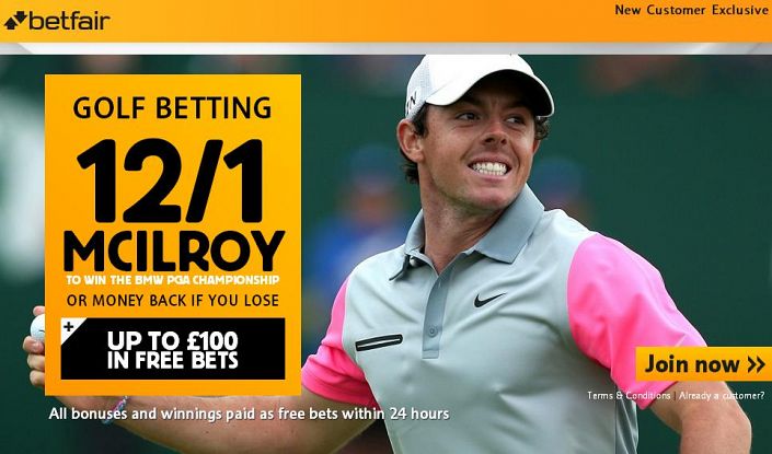 12/1 Rory McIlroy to win the BMW Championship 